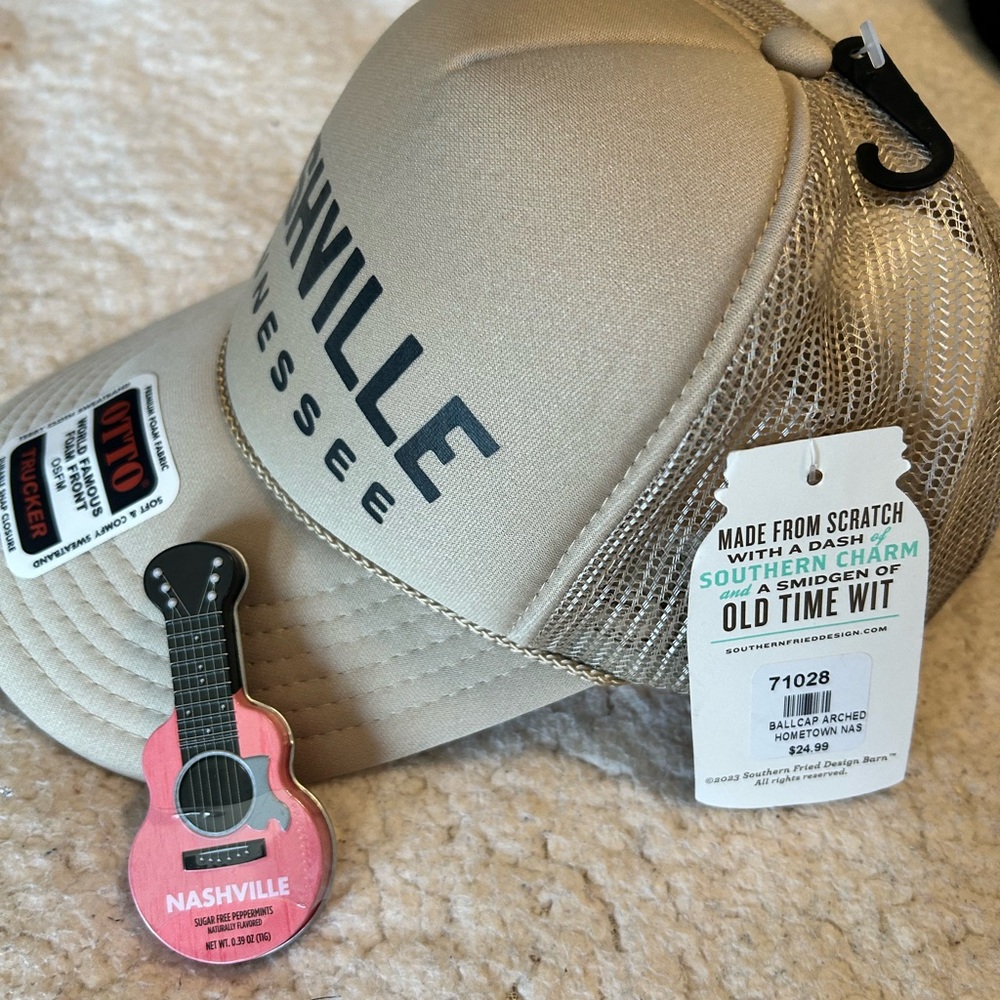 OTTO Beige Nashville Trucker Hat - Picture 2 of 2